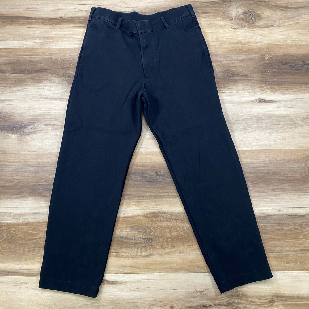 COS Trousers Mens 30 Minimalist 100% Cotton Straight Leg Black Office Wear